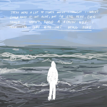 my friend sent me a picture of the sea | digital; painttool sai