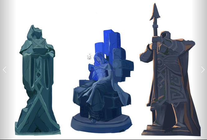 genshin impact statues | | digital; painttool sai